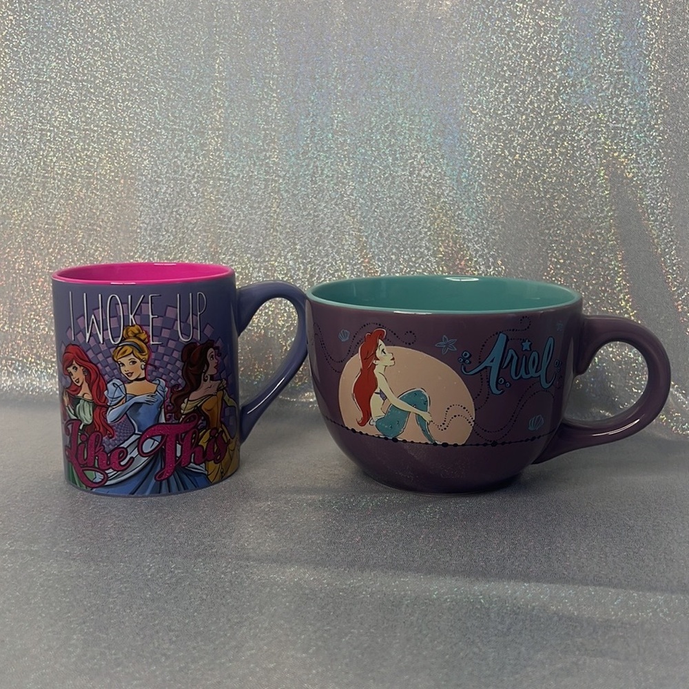 Disney Ariel mug large cup size drinkware sipper purple blue mermaid movie - Picture 5 of 7